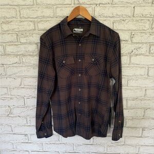 Mountain Khakis Men's Park Flannel Shirt Gray Size S Plaid Button Down Gorpcore